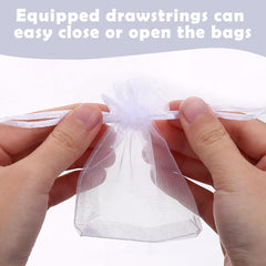 Organza Säckchen Weiß Schmucksäckchen 7x9 cm 120 Stück