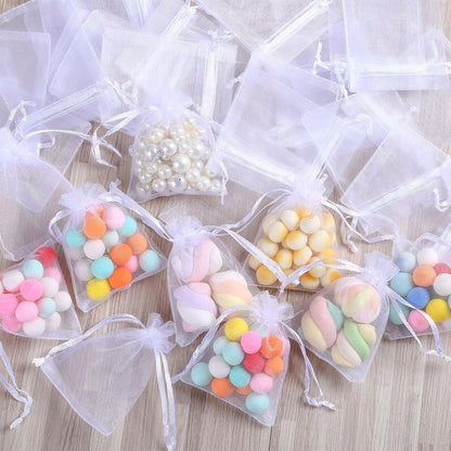120 x Organza Säckchen Weiß für Schmuck und Geschenke - 7 x 9 cm 120 Stück