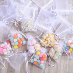 120 x Organza Säckchen Weiß für Schmuck und Geschenke - 7 x 9 cm 120 Stück