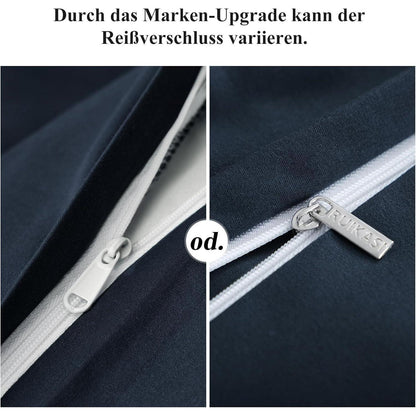 Bettwäsche 200x220 Blau 3tlg. Set Mikrofaser Bügelfrei Weich