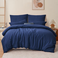 Bettwäsche-Set Dunkelblau mit Kissenbezügen 200x220 cm Mikrofaser