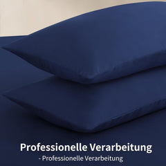 Kissenbezug 40x80 2er Pack Dunkelblau Mikrofaser Reißverschluss