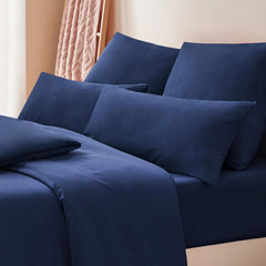 Kissenbezug 40x80 2er Set Blau Mikrofaser Reißverschluss