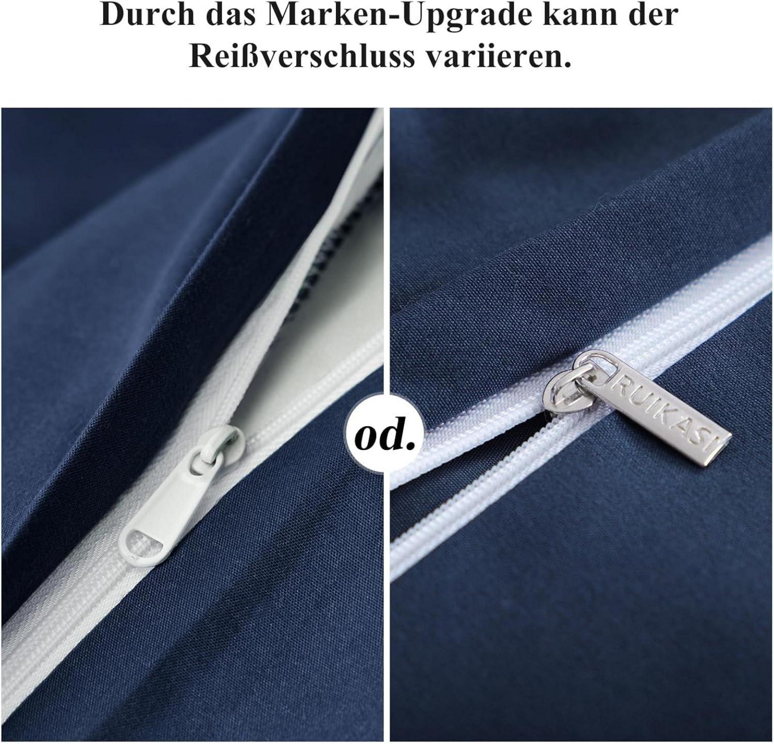 Kissenbezug 40x80 2er Set Dunkelblau Mikrofaser Reißverschluss