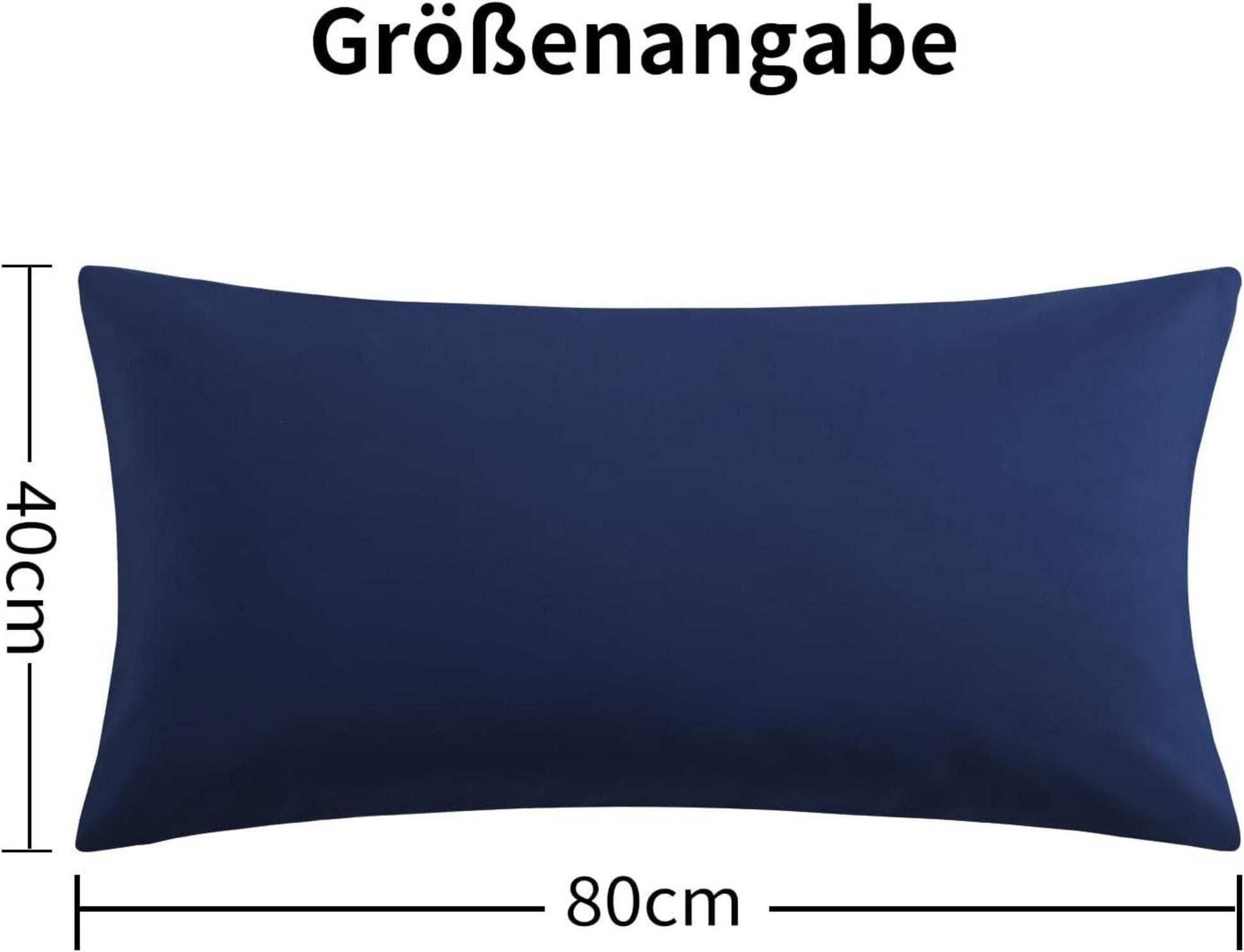 Kissenbezug 40x80 Dunkelblau Mikrofaser 2er Set Reißverschluss