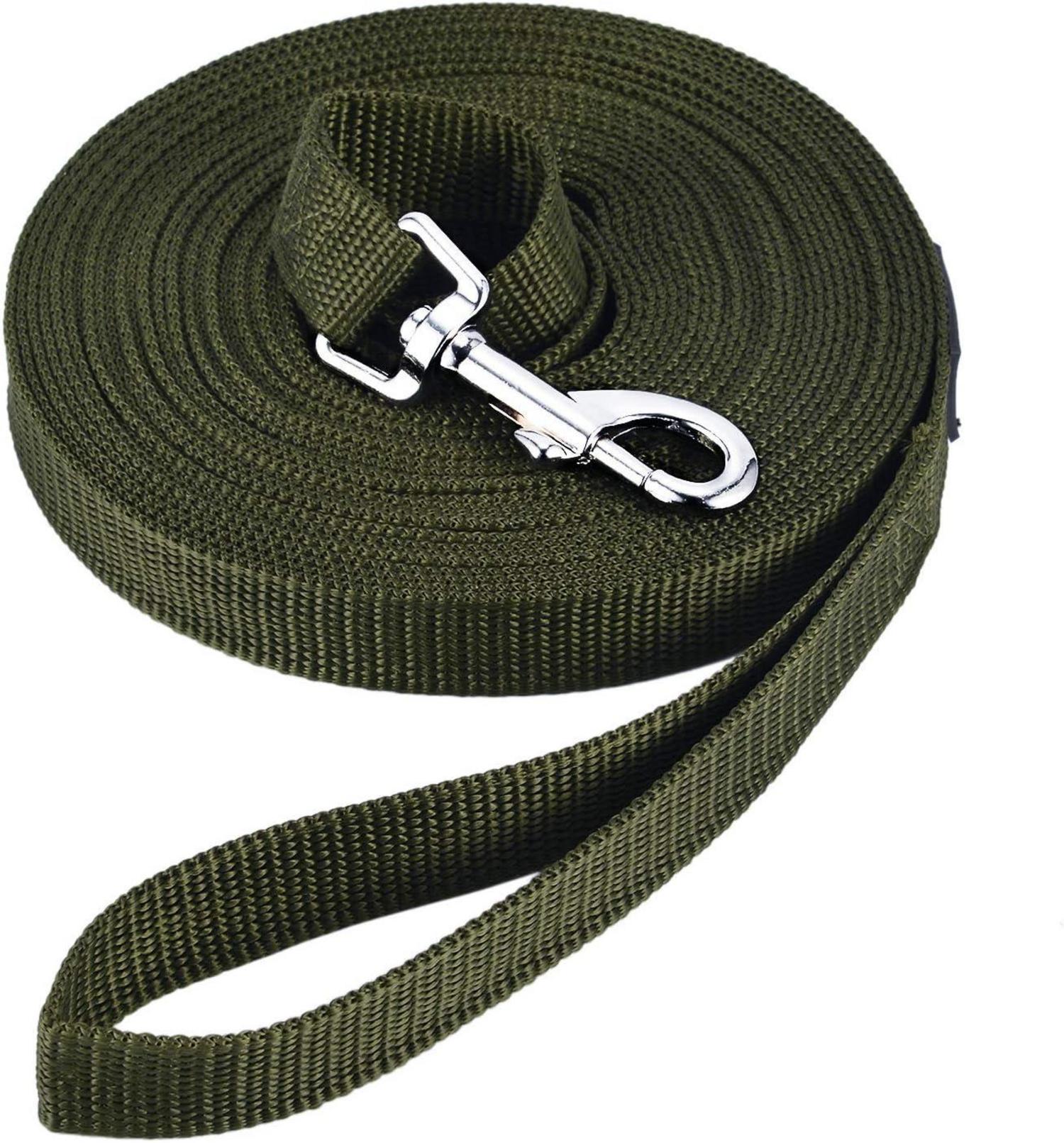 Schleppleine Nylon Hundeleine Robust Wetterfest 15m Green