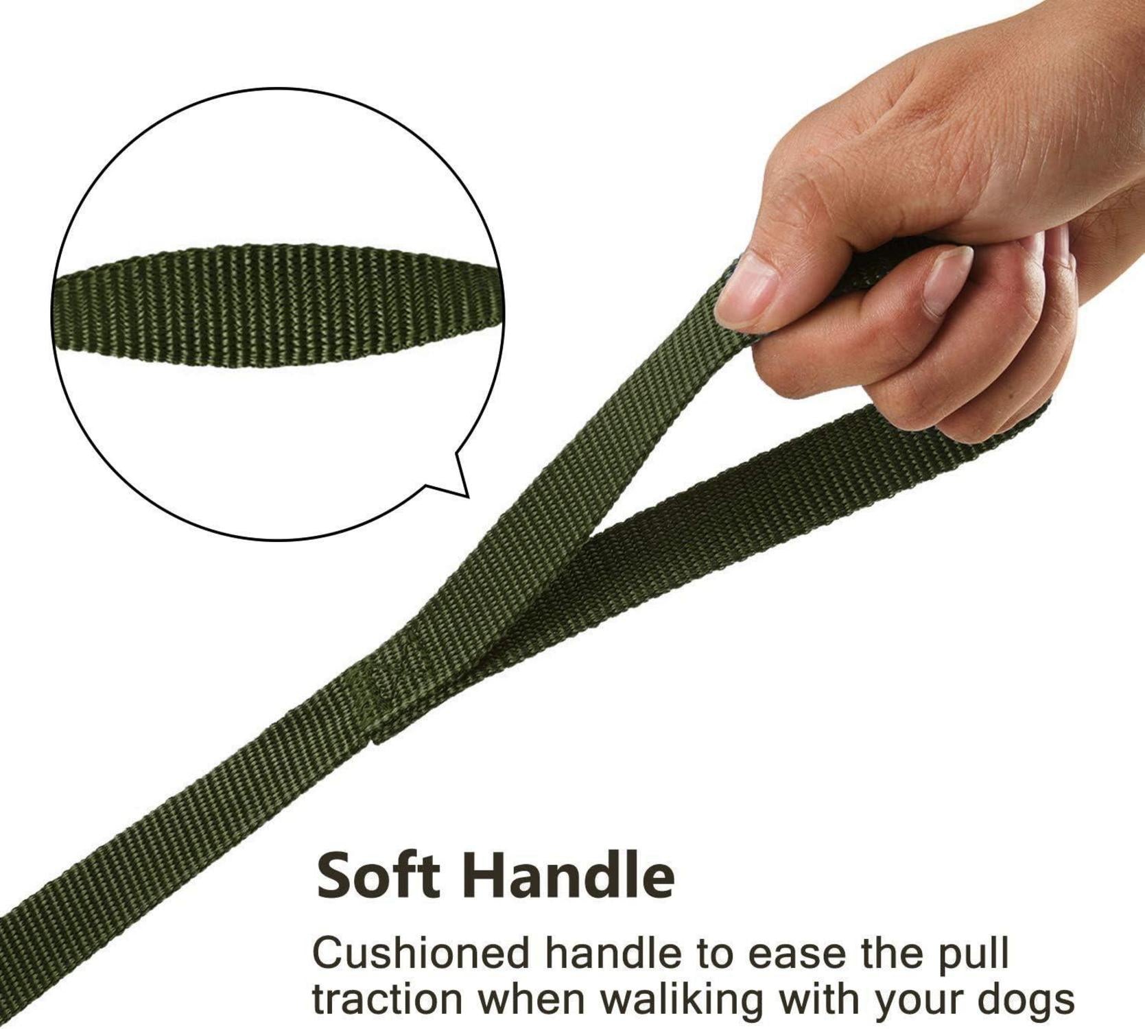 HAPPY HACHI Nylon Schleppleine für Hunde 20m Green - Robuste Trainingsleine mit D-Karabiner, Griffpolster - Große bis Kleine Hunde