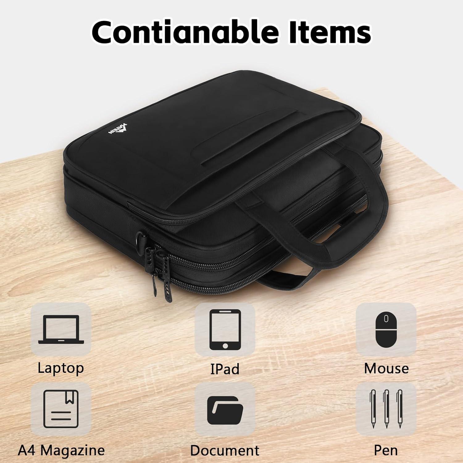 15.6 Zoll Aktentasche Laptop Tasche Business Schulter Schwarz