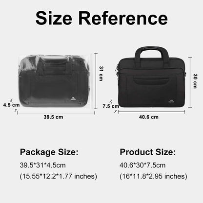 Laptoptasche 15,6 Zoll Aktentasche für Männer Frauen Schwarz
