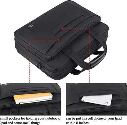 Laptoptasche 15,6 Zoll Aktentasche Herren Notebook Schwarz Business Umhänge