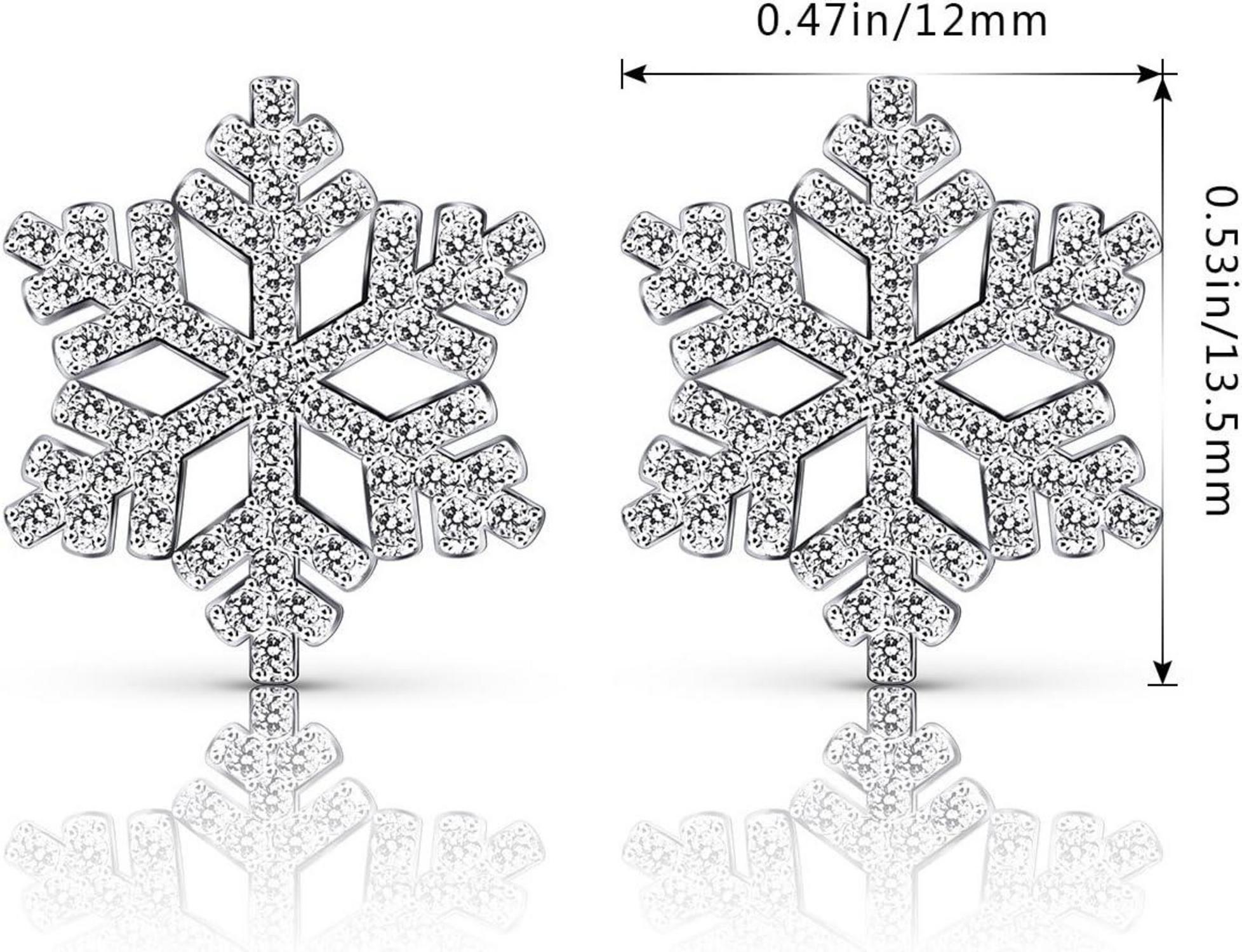B.Catcher 925 Silber Ohrringe Damen Schneeflocken Ohrschmuck Set