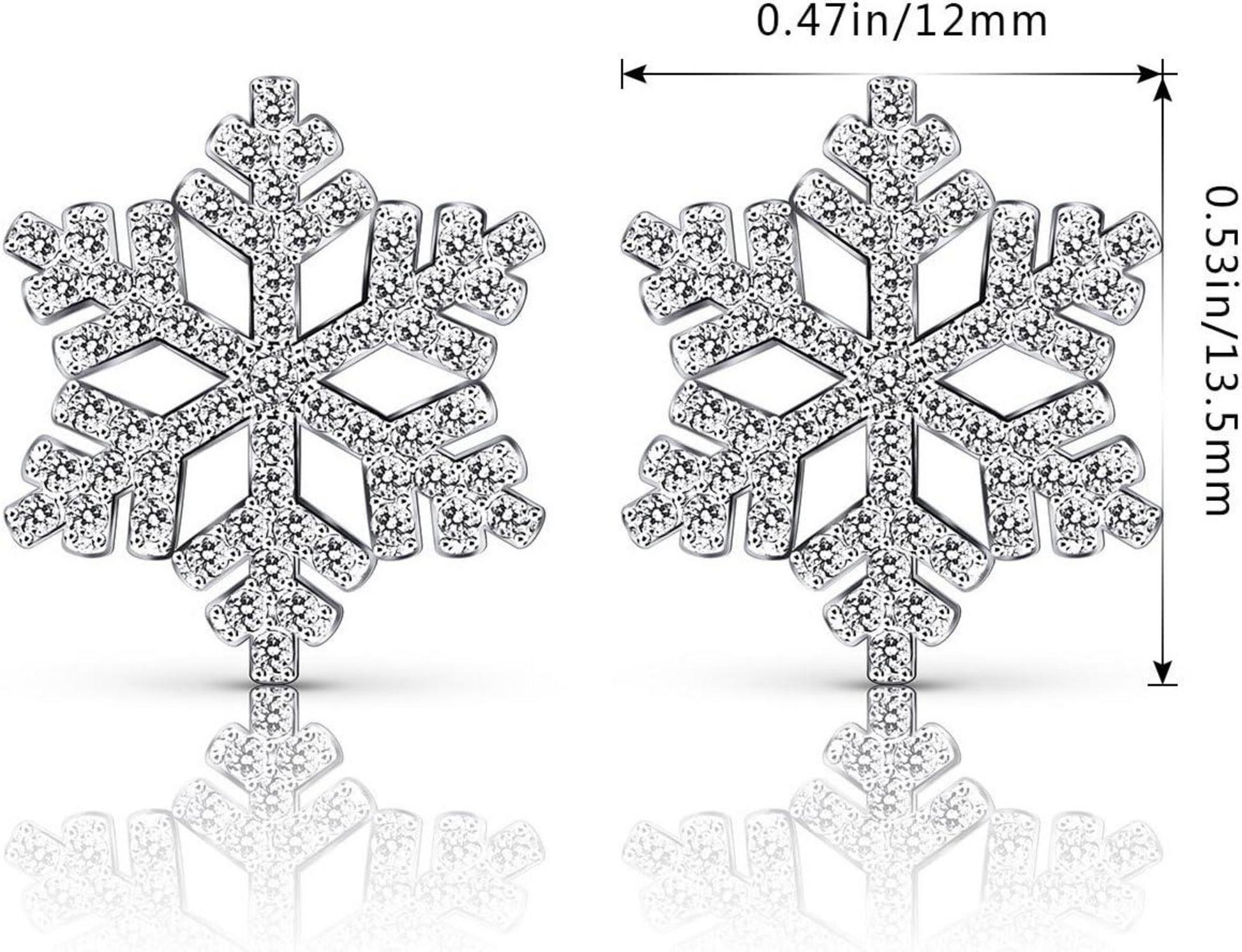 B.Catcher 925 Silber Ohrringe Damen Schneeflocken Ohrschmuck Set