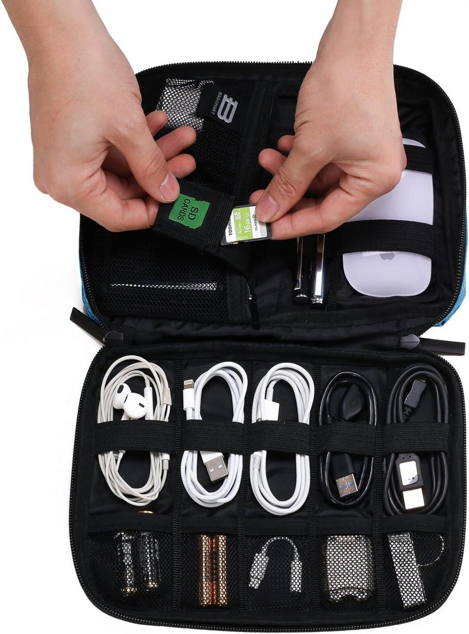 Elektronik-Organisator für Kabel, USB-Sticks, Speicherkarten, wasserabweisend, platzsparend