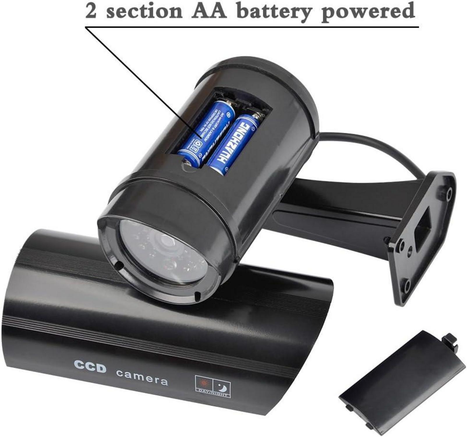 Dummy Überwachungskamera 2 Stück mit LED Attrappe CCTV Fake Kamera Schwarz