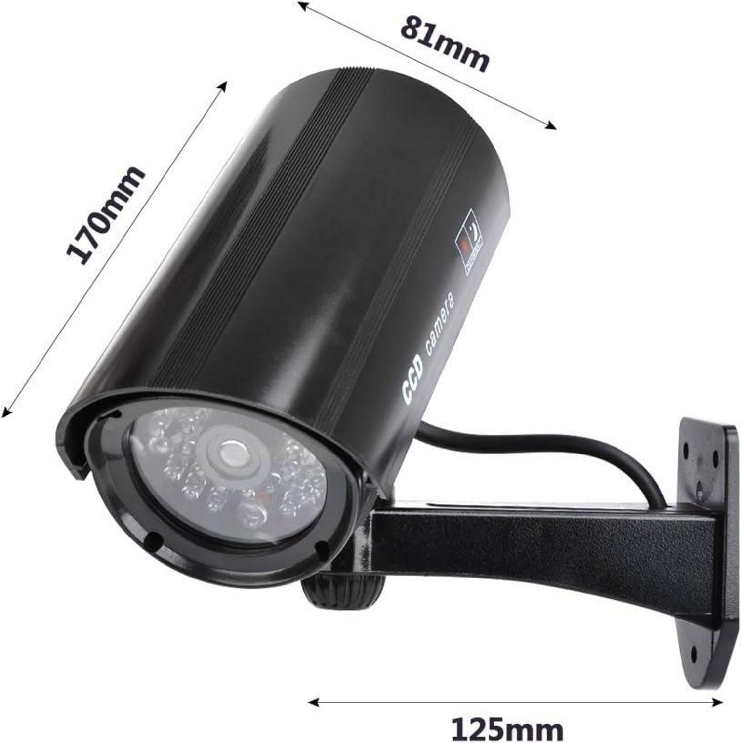 Dummy Überwachungskamera 2er Set Rot Blinkender LED Schwarz