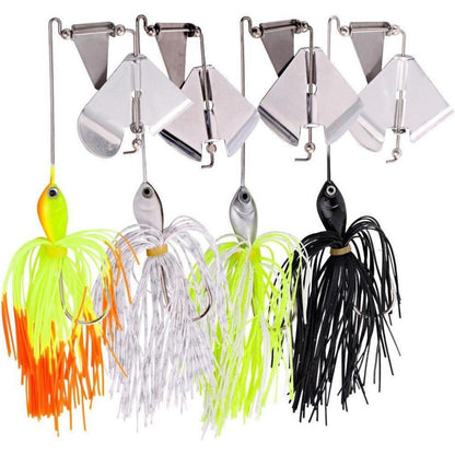 Buzzbait Spinnerbait Topwater Köder Barsch Hecht Angeln 4er