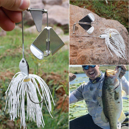 Buzzbait Spinnerbait Topwater Köder Barsch Hecht Angeln 4er