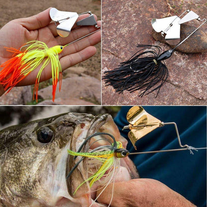Buzzbait Spinnerbait Topwater Köder Barsch Hecht Angeln 4er
