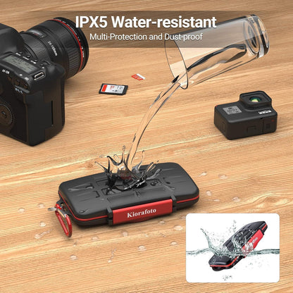 Kiorafoto SD Karten Aufbewahrung Wasserdicht mit Karabiner