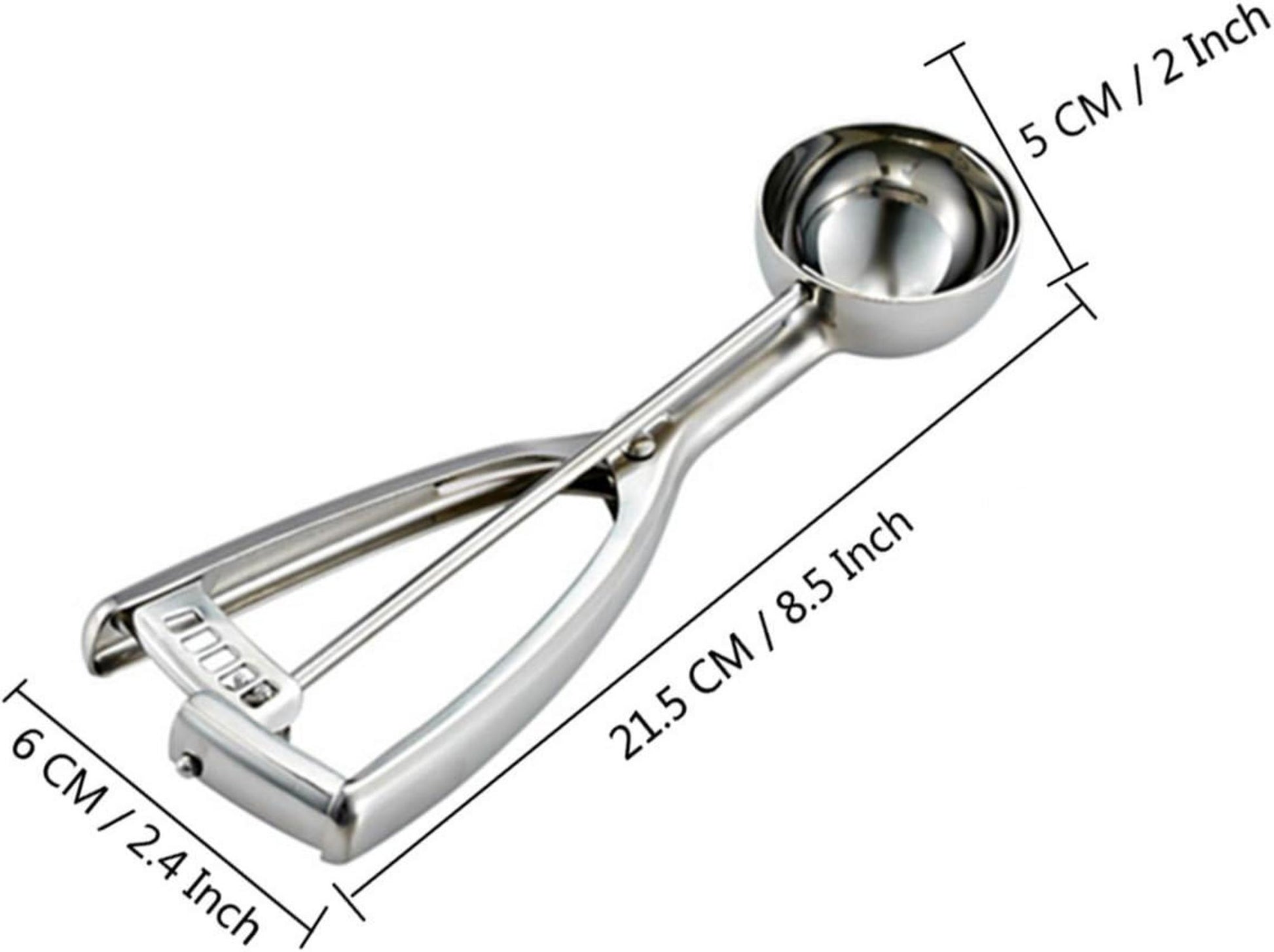 Eisportionierer Edelstahl 5CM Durchmesser Auslöser für