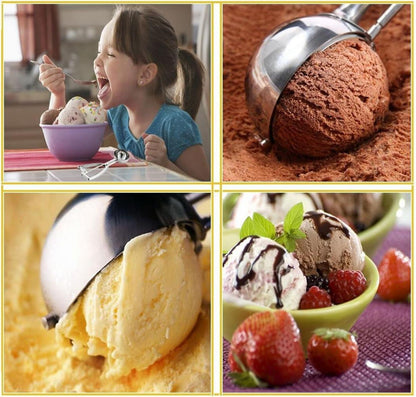 Eisportionierer Edelstahl 5CM Durchmesser Auslöser Eiscreme Plätzchen