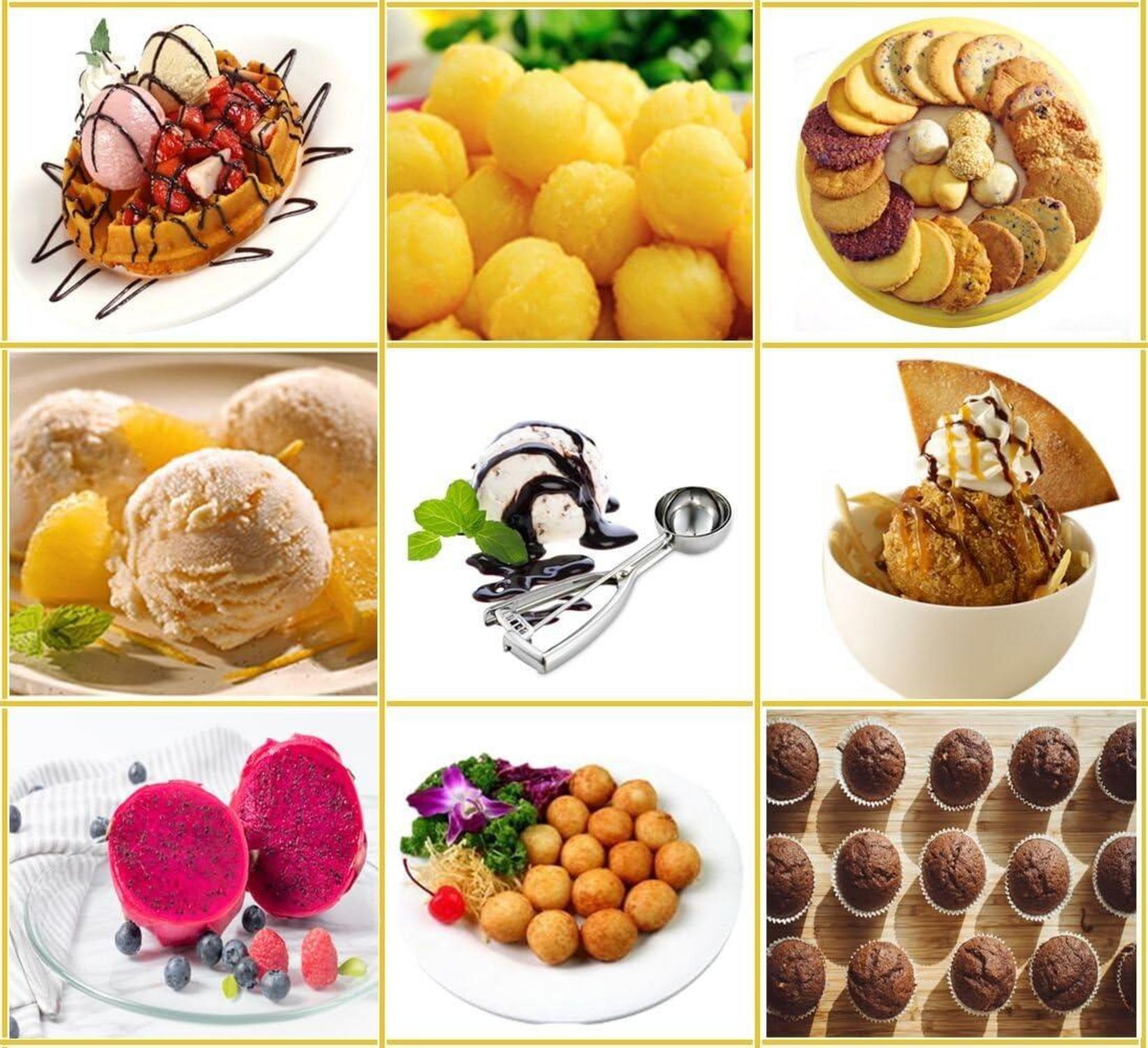 Eisportionierer Edelstahl Auslöser 5CM 2 Zoll Eiscreme Plätzchen Kuchen