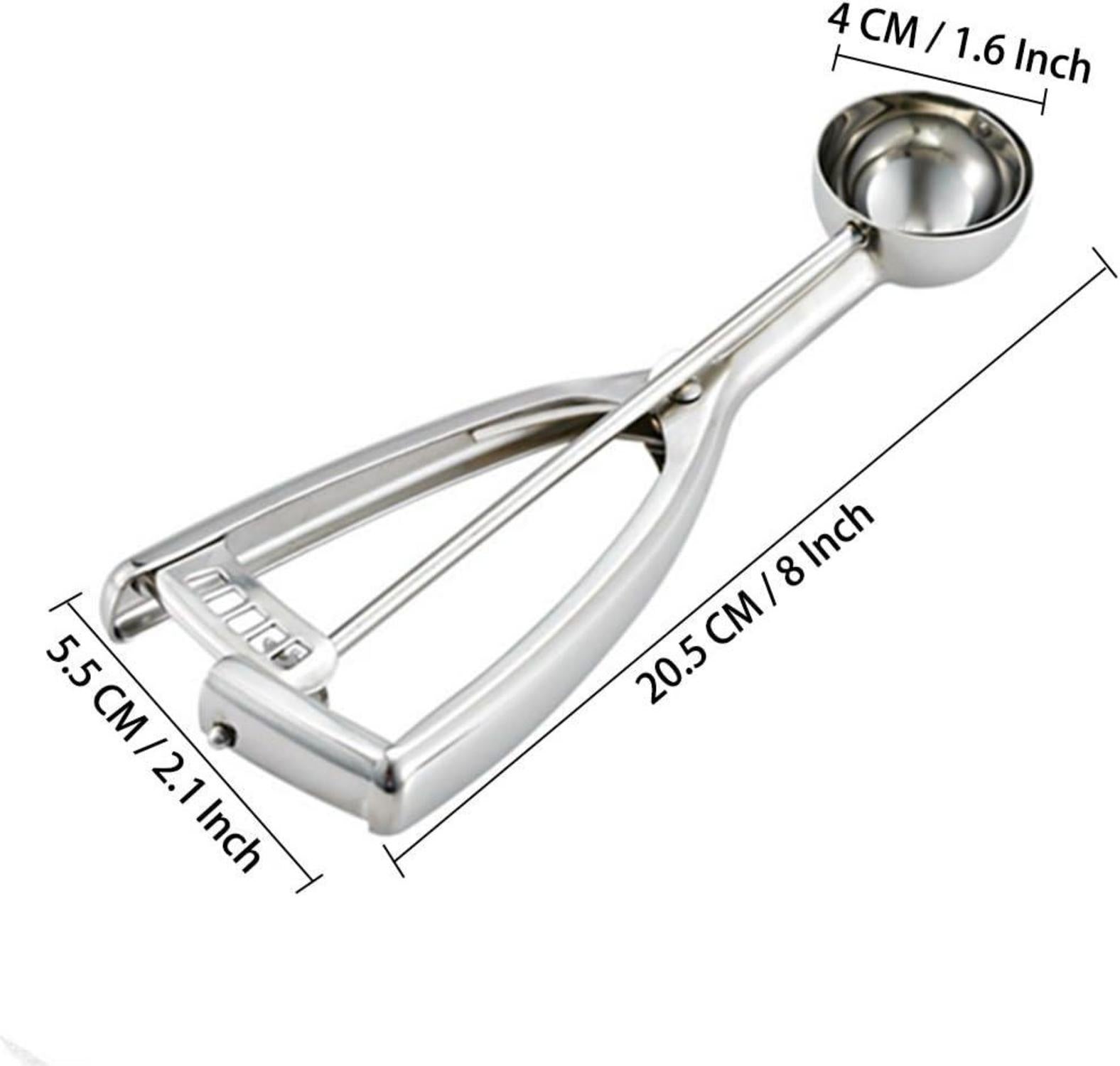 Eisportionierer Edelstahl mit Auslöser 4CM Durchmesser - Für