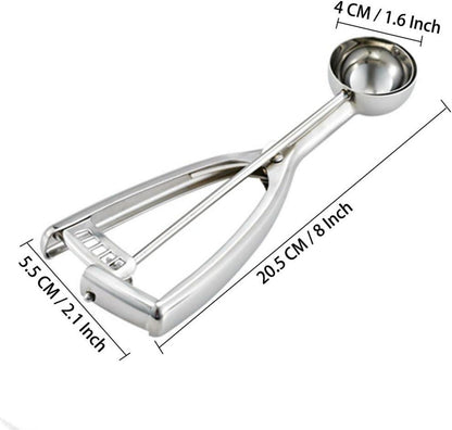Eisportionierer Edelstahl mit Auslöser 4CM Durchmesser - Für