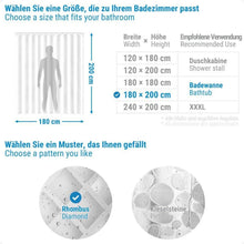 Transparenter 3D Rhombus Duschvorhang 180x200cm 100% Eva