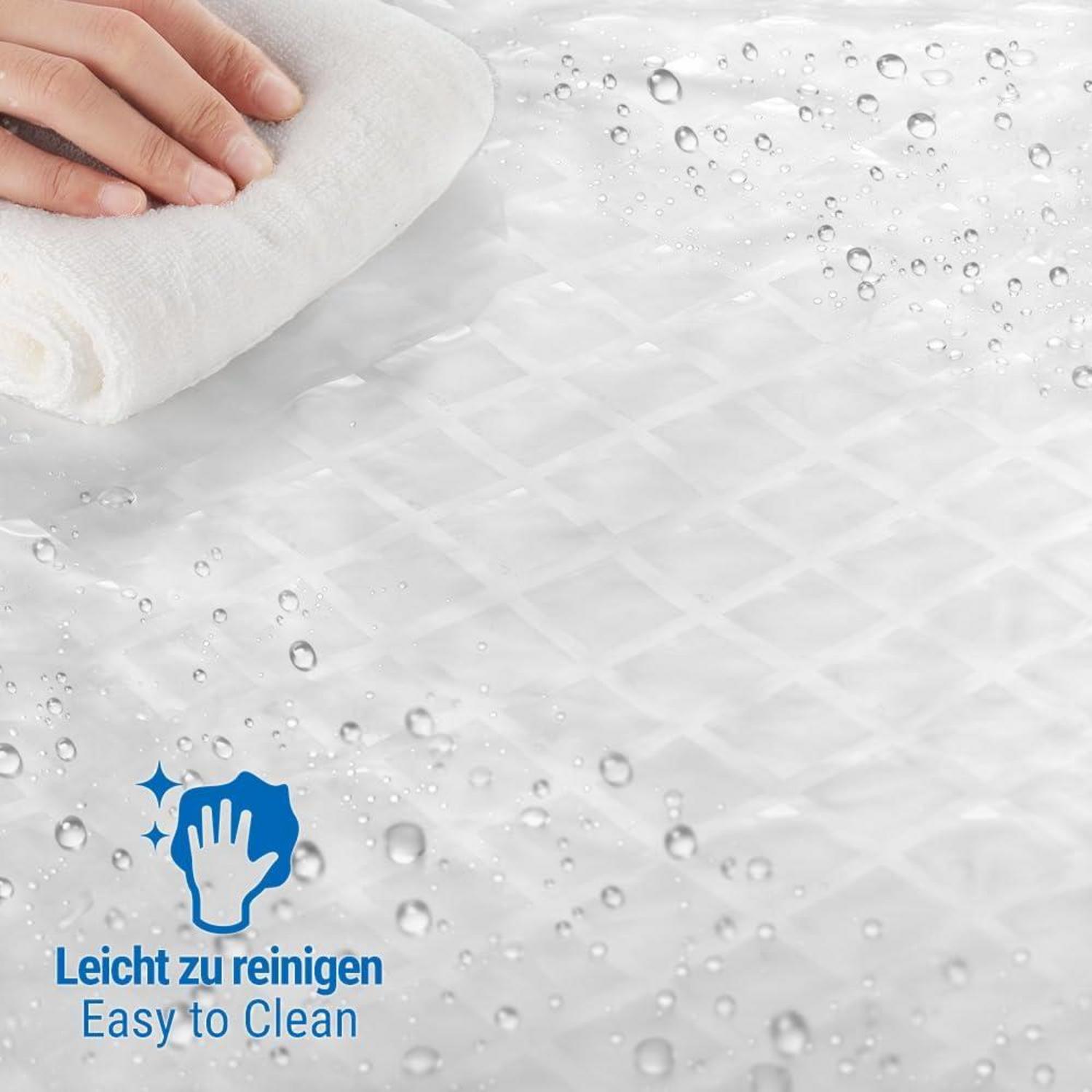 Duschvorhang 3D Rhombus Transparent 100% Eva 180x200cm wasserdicht, Anti Schimmel, mit 12 Ringen