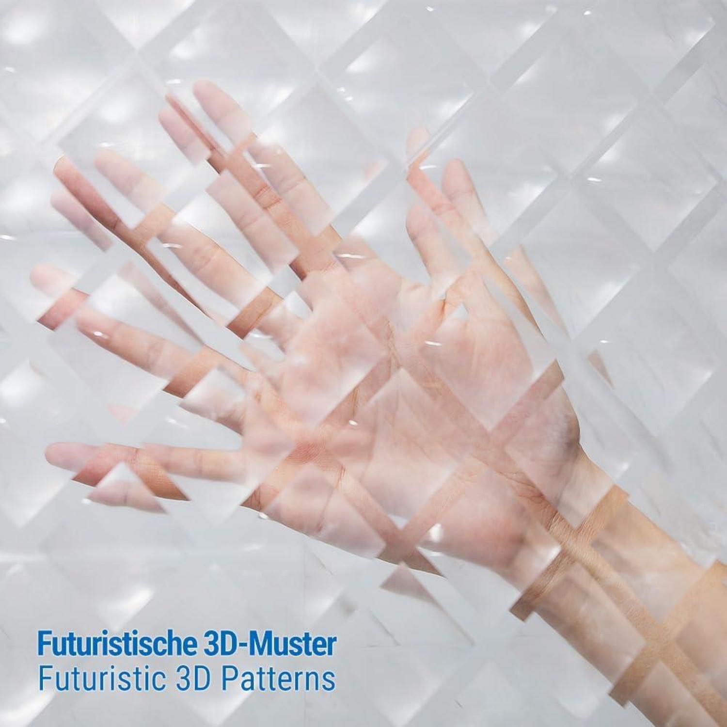 Duschvorhang 3D Rhombus Transparent 100% Eva 180x200cm Wasserdicht