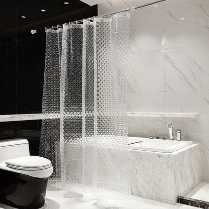 Ecooe 3D Rhombus Duschvorhang Transparent 180x200cm Eva Wasserdicht