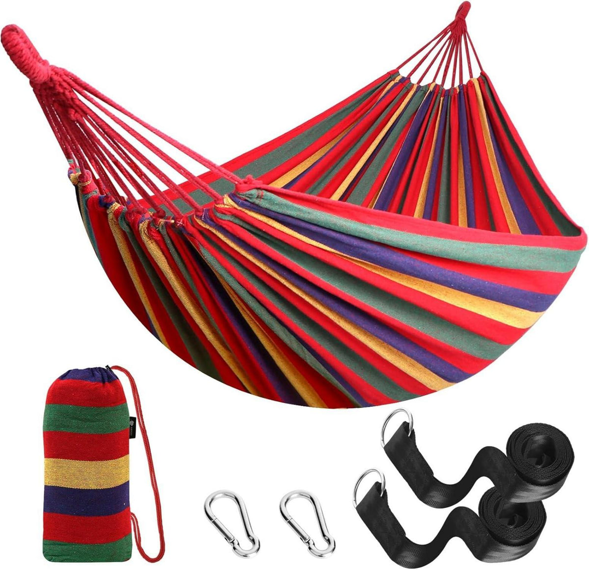 Anyoo Hängematte Outdoor Baumwolle Bequemer Stoff mit Baumfreundlichen