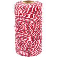 100m Rot und Weiß Baumwolle Bäckergarn Deko Schnur 2mm