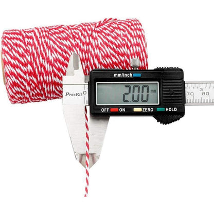 100m Rot und Weiß Baumwolle Bäckergarn Deko Schnur 2mm