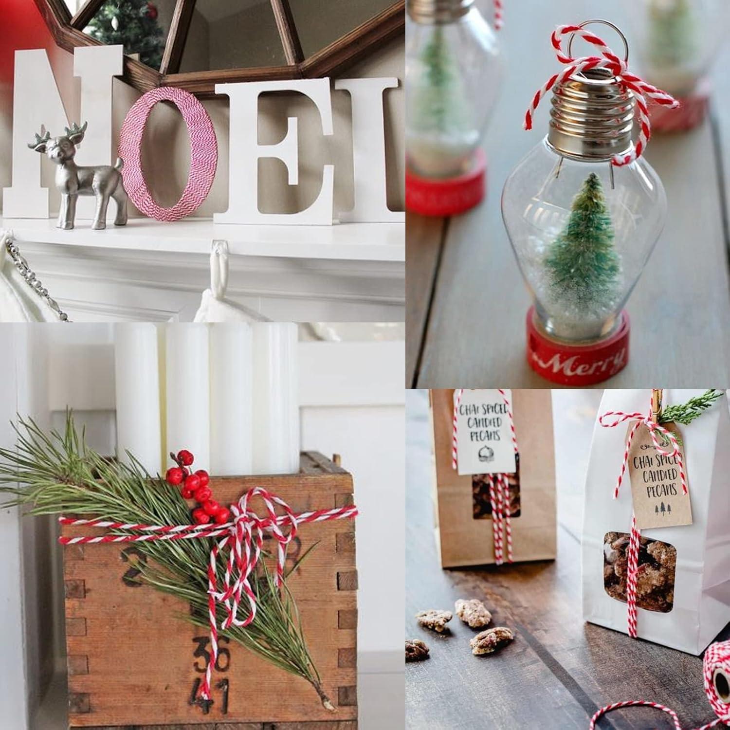 100m Baumwoll-Schnur Rot und Weiß Bäcker Bastelschnur Weihnachten
