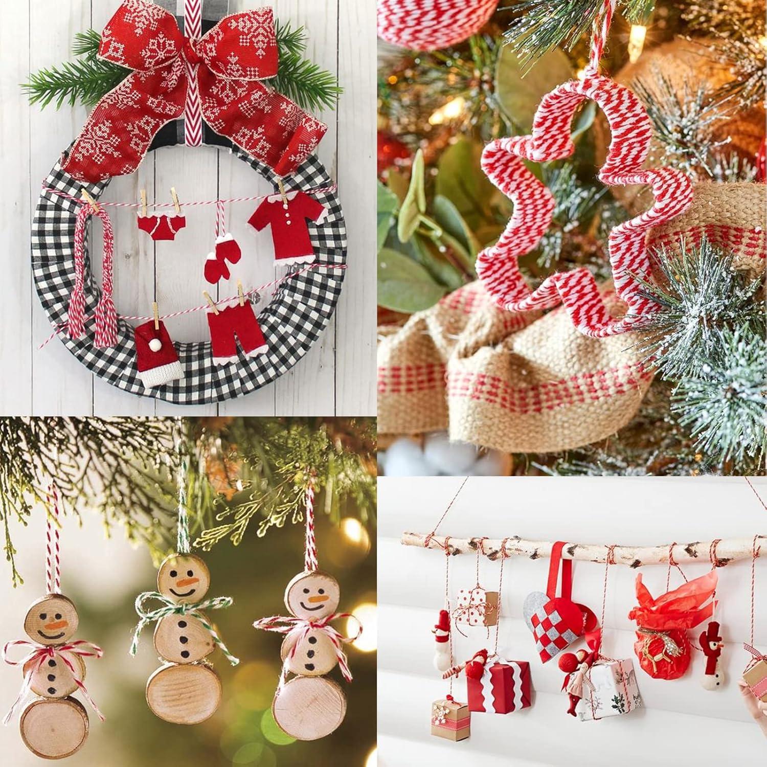 100m Baumwoll-Schnur Rot und Weiß Bäcker Bastelschnur Weihnachten