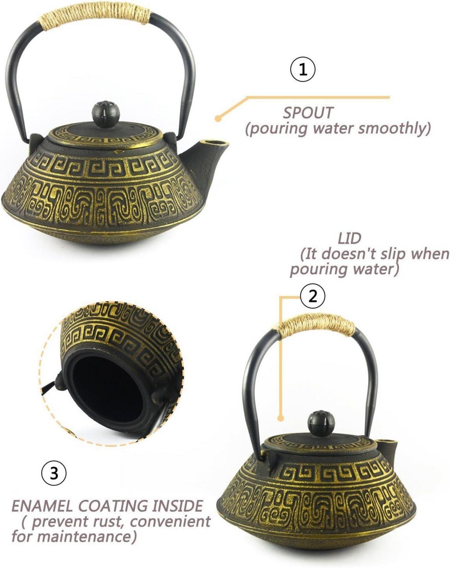 Teekanne Gusseisen Japan Gold Infuser 800ml Stövchen