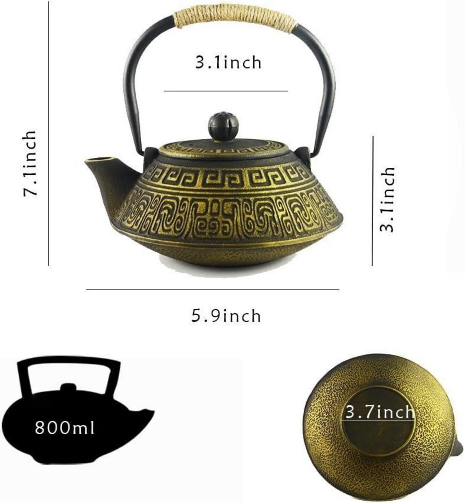 Gusseisen Teekanne Japan Stövchen 800ml Gold Teekannen mit Infuser