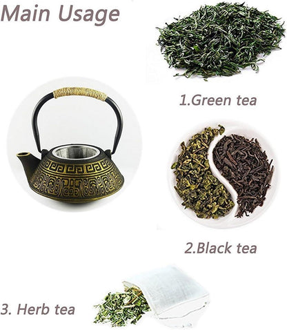 Gusseisen Teekanne Gold Japan Stövchen 800ml Sieb Infuser