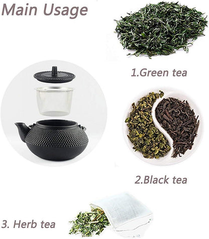 HwaGui Gusseisen Teekanne Schwarz 0,6l Asiatisch inkl. Siebeinsatz