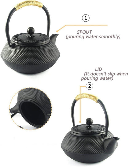 Gusseisen Teekanne Tetsubin mit Sieb für loser Tee 1,2l