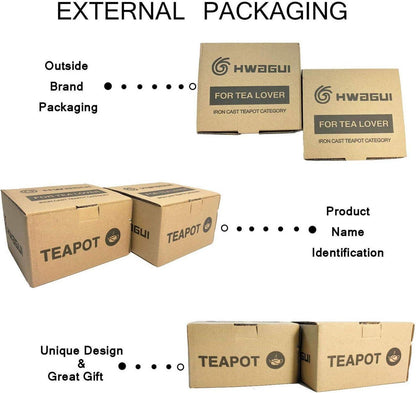 Japanische Gusseisen Teekanne Tetsubin mit Sieb Infuser 1,2l Schwarz