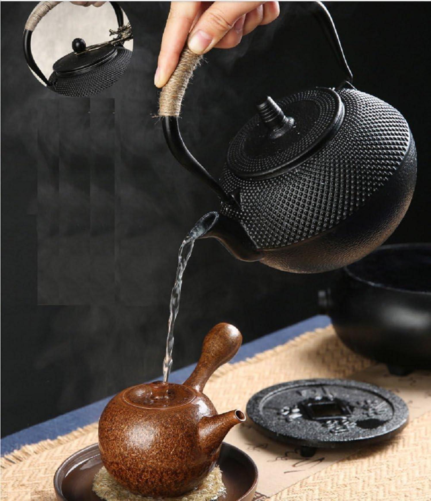 Japanische Teekanne Gusseisen Tee Sieb 800ml für Losen Tee 4 Tassen