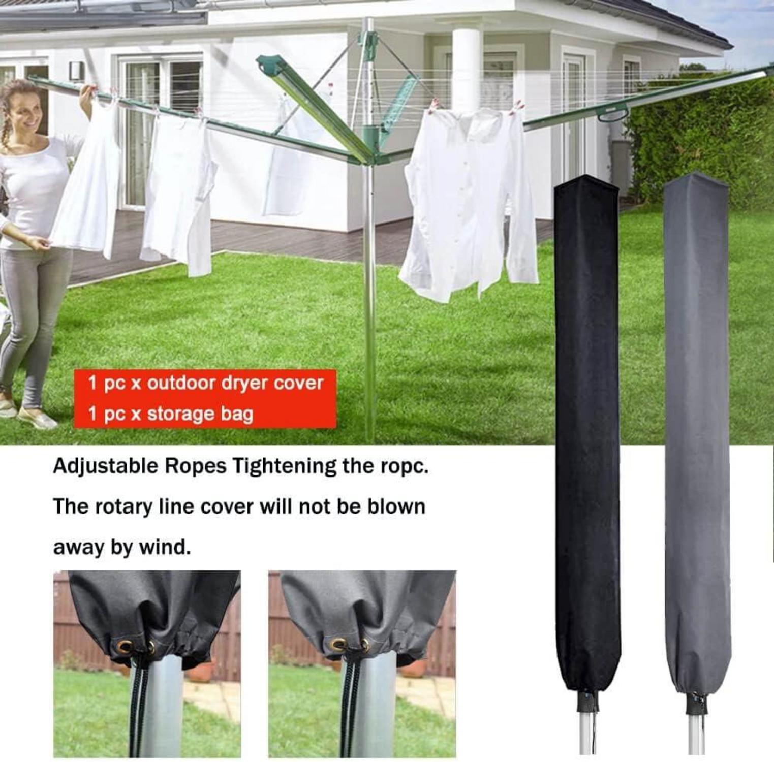 PATIO PLUS Wäschespinne Schutzhülle Wasserdicht Oxford PVC 600D Grau 16x16x180cm