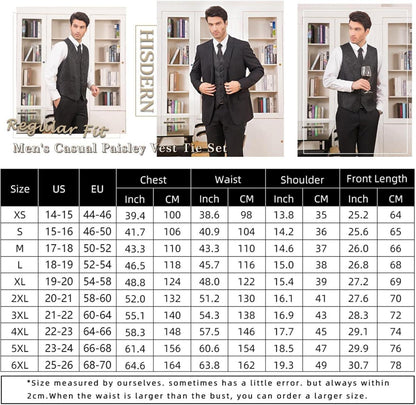 Herren Floral Hochzeit Weste Krawatte Einstecktuch Set Burgund XS