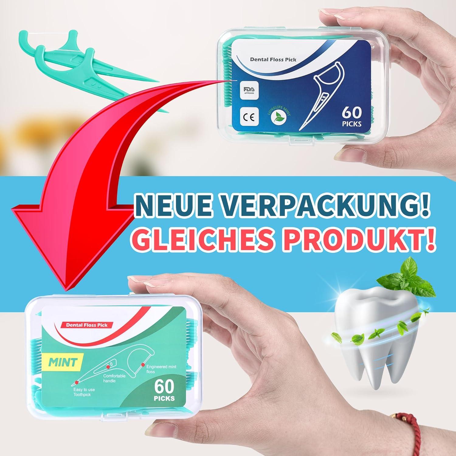 Zahnseide Sticks Minze Zahnstocher mit Geschmack Mint Dental