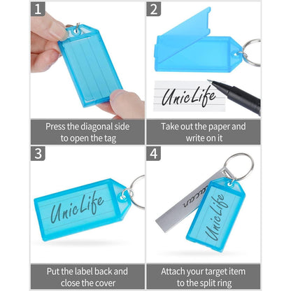 40er Pack Robuste Kunststoff Schlüsselanhänger 8 Farben