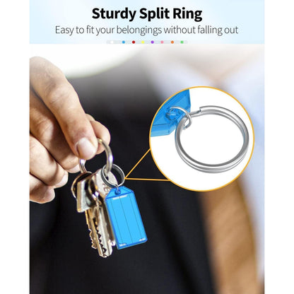 40er Pack Robuste Kunststoff Schlüsselanhänger 8 Farben