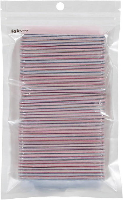 100x Doppelseitige Einweg Nagelfeile Holz Sandpapier 180/240 Blau Rosa